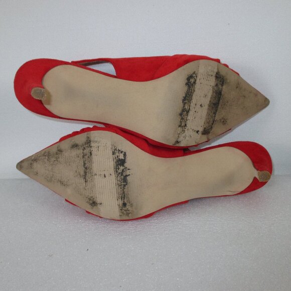 NORDSTROM RACK RED SUEDE SLING BACKS - Picture 13 of 14